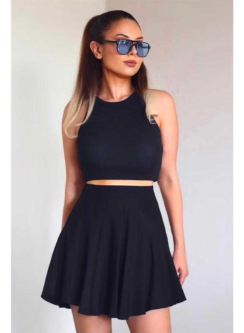 Ritnice Women's Underwear Shorts Viscose Black Summer Flounce Short Skirt - Image 4